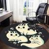 1pc Ghost Bunny Office Round Area Rug, Under Office Chairs Bedroom Living Room Home Decor, Room Deco