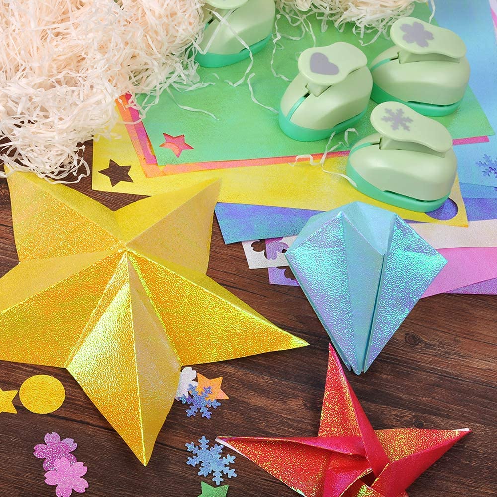 LOORIPRO Glitter Origami 25cm Large 10 50 Large Pearl Origami Aurora for Making Paper Birthday Party Craft Art Paper Paper, Square, Size, Colors,