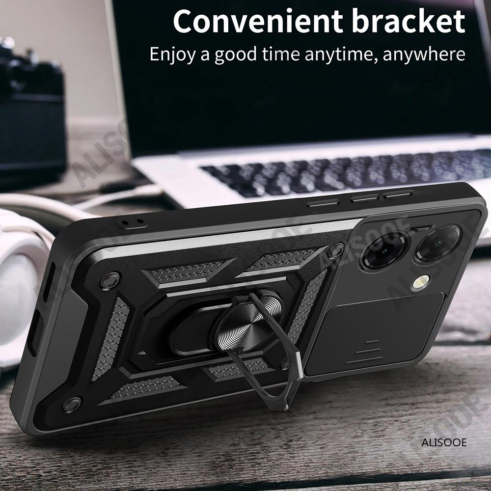 Shockproof Capa for Xiaomi Redmi A5 4G Global (171.7mm) Case Armor Slide Camera Protect Ring Stand Cover for Redmi A5 4G Funda