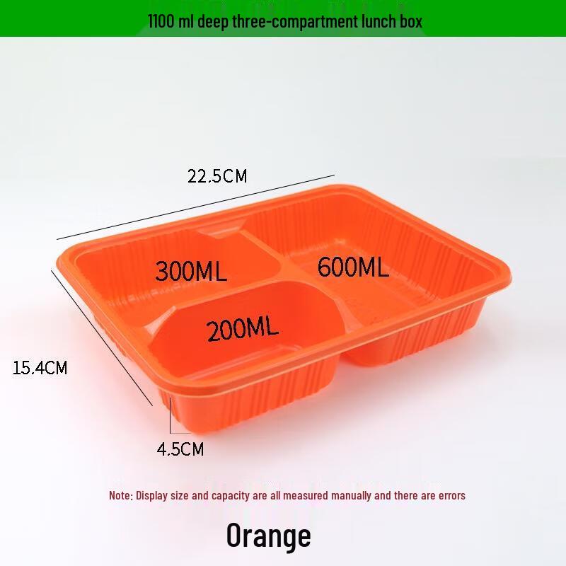 

JINGRX Disposable 3-Compartment Meal Prep Containers with Lids