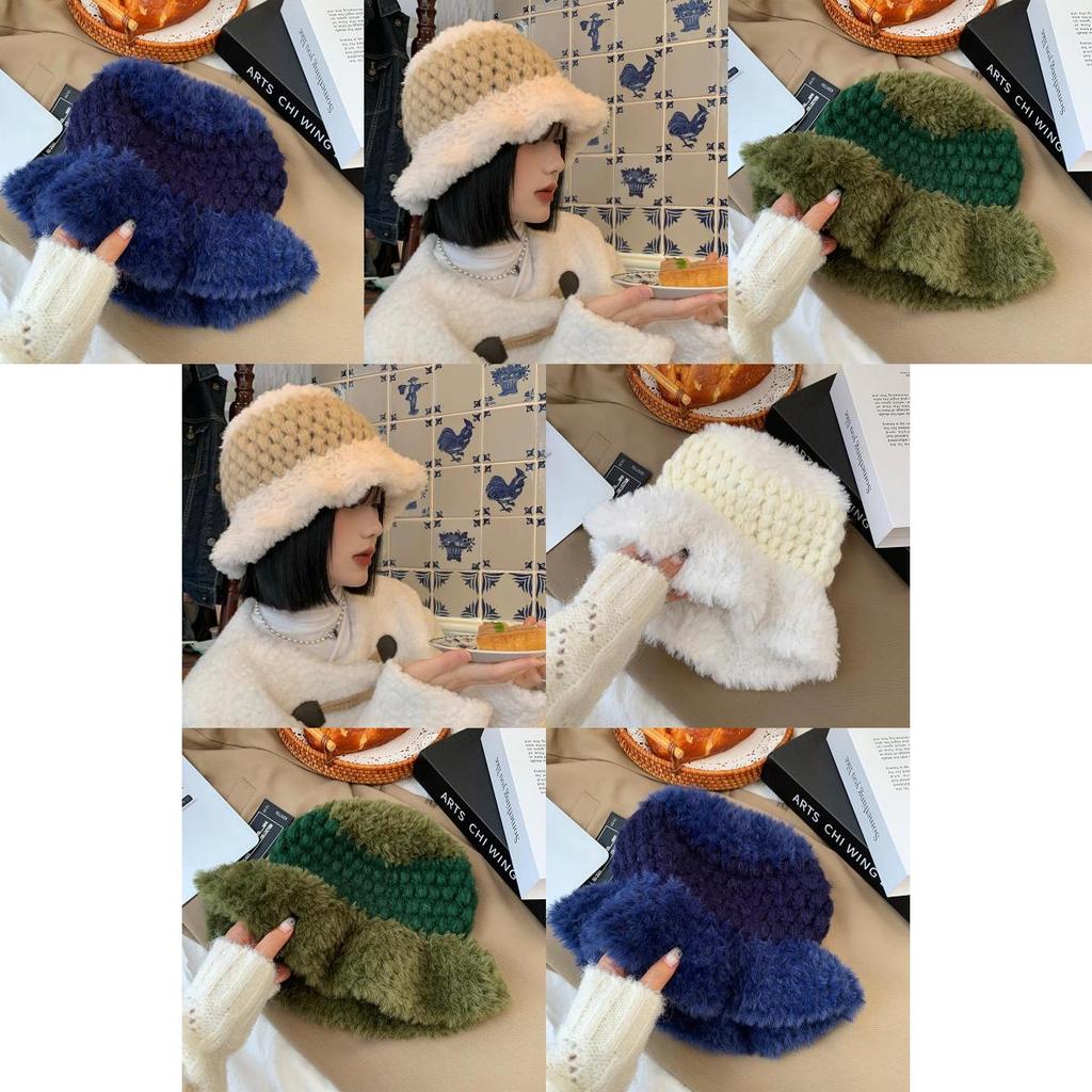 Stylish Women's Fuzzy Winter Bucket Hat Soft Cashmere Blend Chic Design