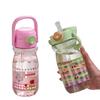 Water bottle: Children's water cup, high-appearance, super cute straw cup, boys' and girls' cup, cute cartoon handheld water bottle