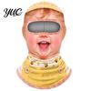 Funny Face Balaclava Baby Mask, Breathable Ice Silk Cover, Anti-Slip Covering Full Protection Neck Gaiter for Outdoor Cycling Riding Sun Mask