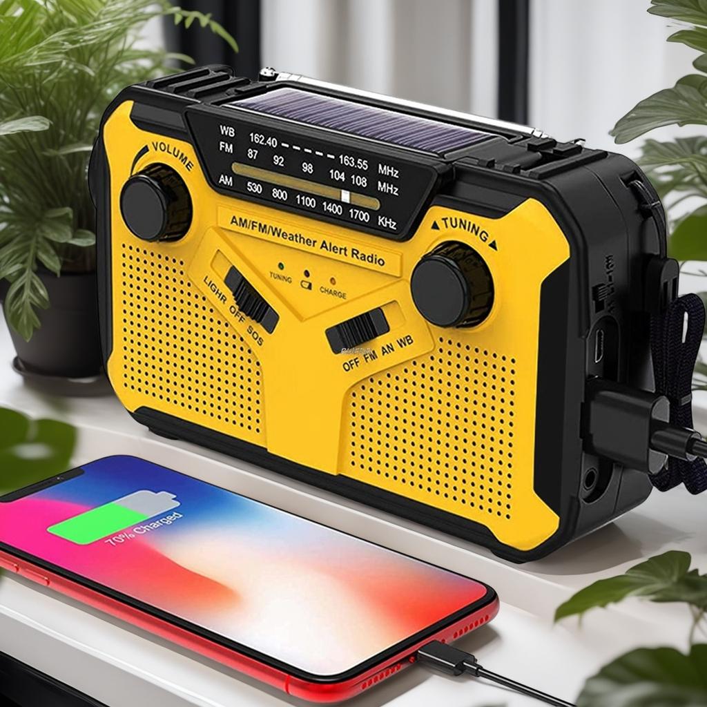 Portable Solar Hand Crank Radio AM/FM Radio Emergency Radio LED Flashlight SOS Alarm Power Bank Speaker Dropshipping Wholesale