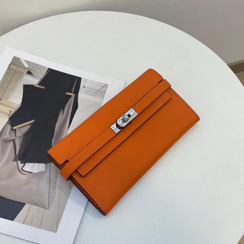 Prabangios moteriškos piniginės iš natūralios odos, aukštos kokybės, pagamintos iš pirmo karvės odos sluoksnio, ilga piniginė sidabro spalvos užsegimu, nuostabi delninė be logotipo