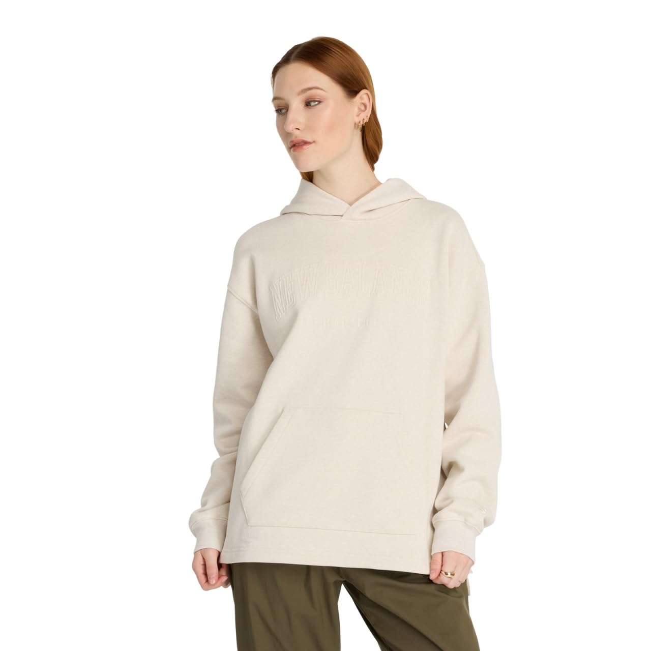 

Embossed Graphic Fleece Hoodie Parka LIT [New Balance] Women s (WT43512) (Linen Heather)
