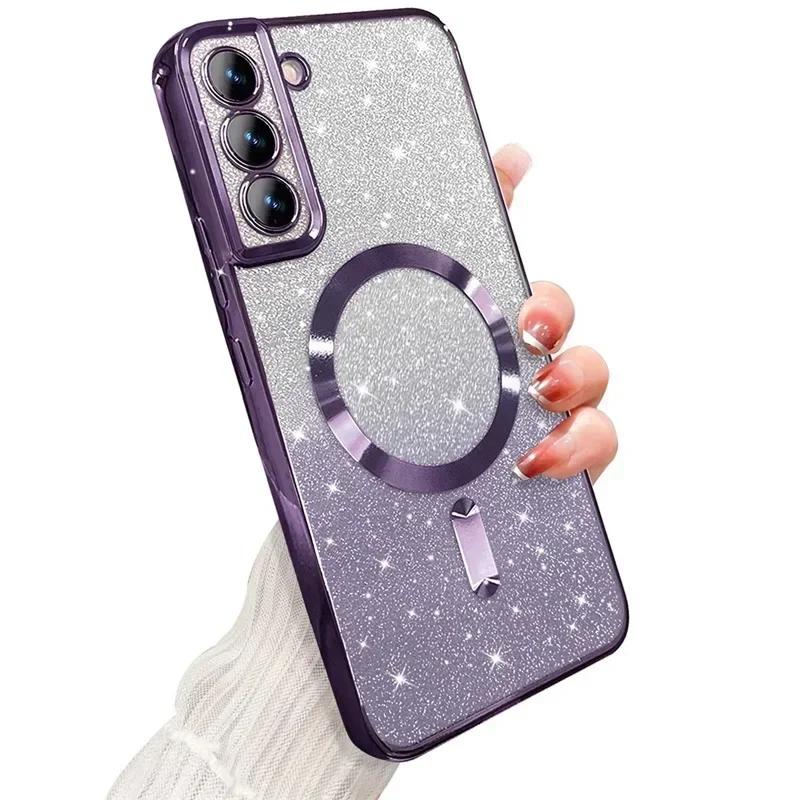 Prechodový trblietavý kryt pre Samsung Galaxy S25 S24FE S23FE S21FE S20FE S20 S21 S22 S23 S24 Plus FE Note20 Ultra Bling Jasný puzdro