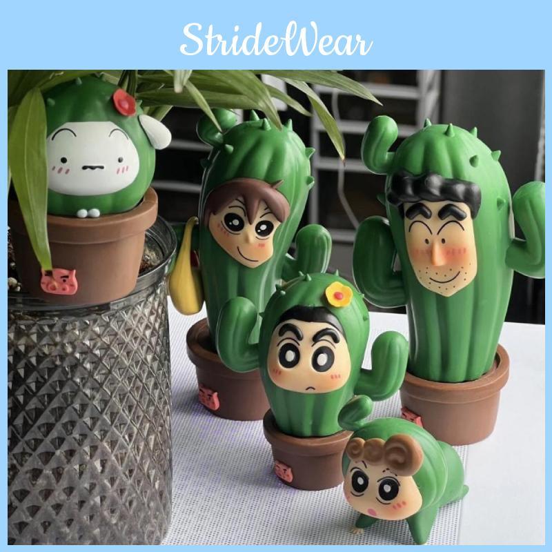 Crayon Shin Chan Family Action Figure Cosplay Cactus Anime Collectible Model Toy