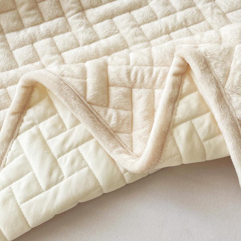 Crystal fleece padded cotton single bed cover cotton fleece dust cover double-sided use soft and comfortable tatami kang cover three-piece set