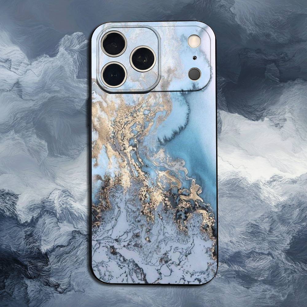 Marble Grain For iPhone 13,16,11,14,17,12,15,Plus,Pro Max,XS,X,XR,SE,Mini,8,7,Phone Case Soft Silicone Black
