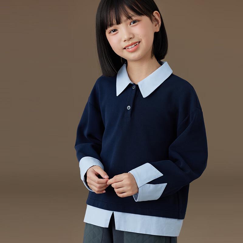 Hacikis Kids  Navy Faux Two-Piece Sweatshirt 120