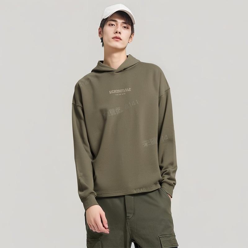 Fear of God Essentials Fleece Hoodie With Logo Print Unisex Tops Mocha FOG-FW22-603