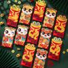 6pcs Cartoon 2025 New Year Red Envelopes Blessing Lucky Money Pockets Red Packet  Spring Festival