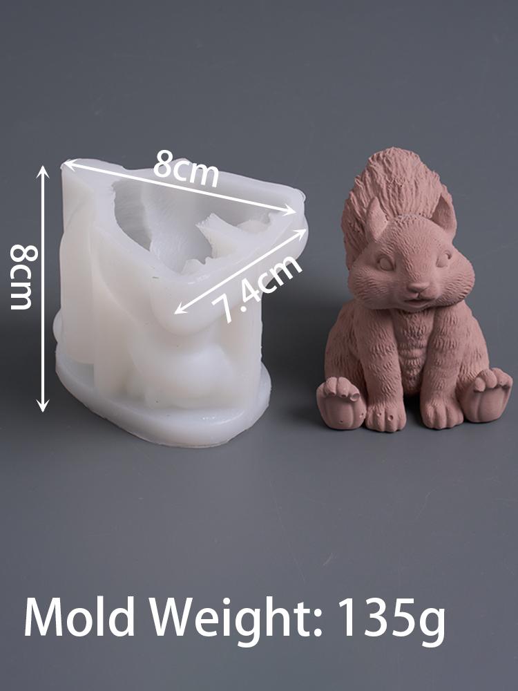 3D Squirrel Candle Mold DIY Cute Animal Craft Making Tool Aromath Soap Plaster Resin Silicone Casting Molds Home Decor Art Gifts