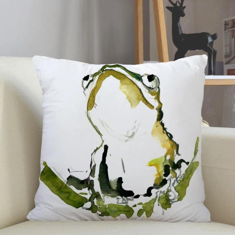 Frog Animal Pillowcase Home Decor Zipper Square  Throw  Drop Shipping