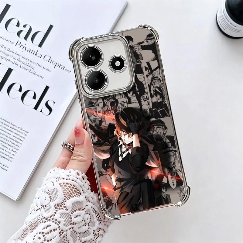 Bungo Stray Dogs Manga Soft Phone Case For Xiaomi Redmi Note 14 15 Pro Plus 13 12 11S 11T 5G 10 9S 9 Plating Anti-Fall Fundas