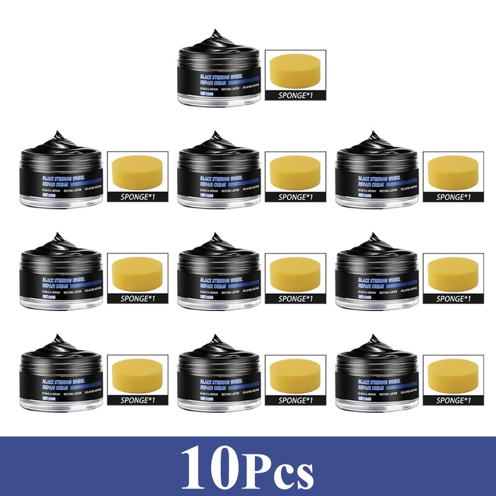 Car Steering Wheel Restoration Paste 100g Black Plastic Parts Coating Enhanced Shine Restores Cracks Remove Scratches Oxidation