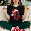 Family Matching Christmas Shirts Santa Alphabet 2026 Funny Xmas Pajamas Party Outfits for Parents Kids Family Vacation Tops Gift