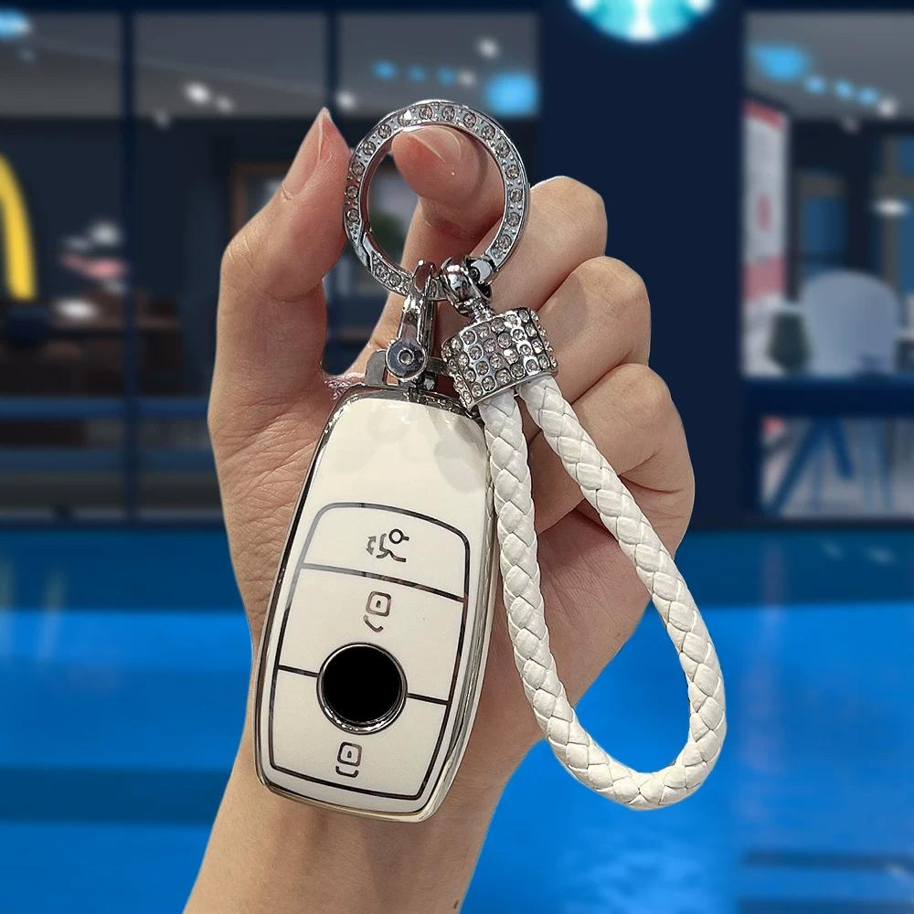 Auto Shell Fob Protector For Mercedes Benz E200 E400 E63 W213 S550 S560 C260 A200 E C S Glc Class Tpu Leather Car Key Case Cover