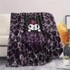 1PC Kuromi Print Flannel Blanket, High quality All Seasons, Home Decor, Warmth and Comfort, Perfect for Christmas Gifts