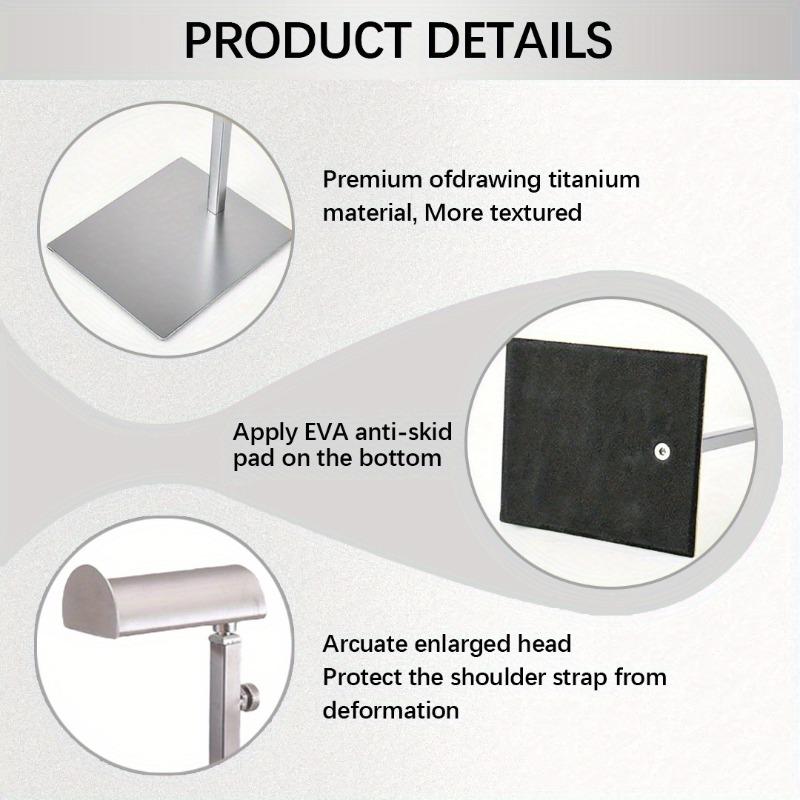 3pcs Stainless Steel Handbag Display Stand Golden Matte Finish Adjustable Jewelry and Multi-Functional Luxury Wallets Showcase