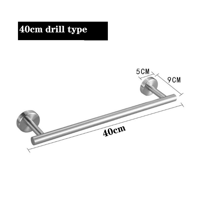 40cm stříbrný Držák na ručníky Nerezový Samolepicí Držák vrtat Bez vrtání bez hřebíků Kuchyňský regál Nástěnný Závěsný Koupelnový hardware