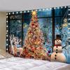 Tapisserie murale à suspendre pour sapin de Noël avec renne du matin d'hiver, décoration murale pour sapin de Noël, magnifique sapin de Noël, cadeaux pour cheminée