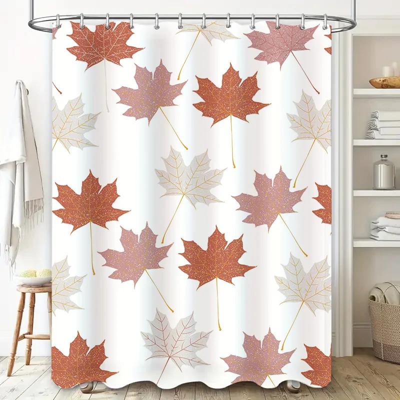 Leaf Pattern Shower Curtain Autumn Decorative Bath Liner For Home Decoration In Bathroom Accessories From Home Garden