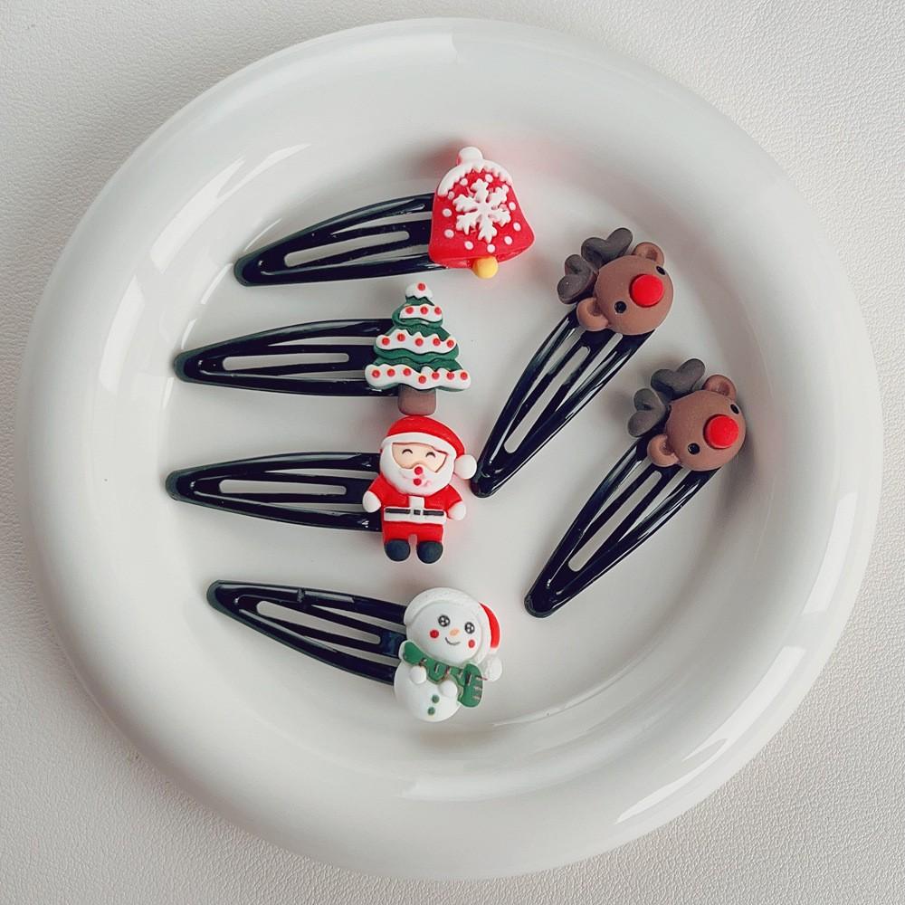 10pcs Christmas Hair Clips Cute Grils Cute Santa Claus Hairpin Side Barrettes Elk Hair Clip Christmas Party Hair Accessories