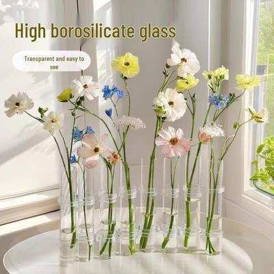 Foldable Transparent Glass Vase for Tulips - Modern Hydroponic Display and Decoration.