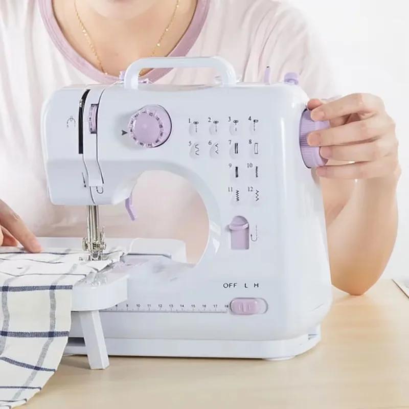 New  Portable Electric Sewing Machine  12 Stitches  Presser Foot  Pedal for Domestic Clothes Stitch