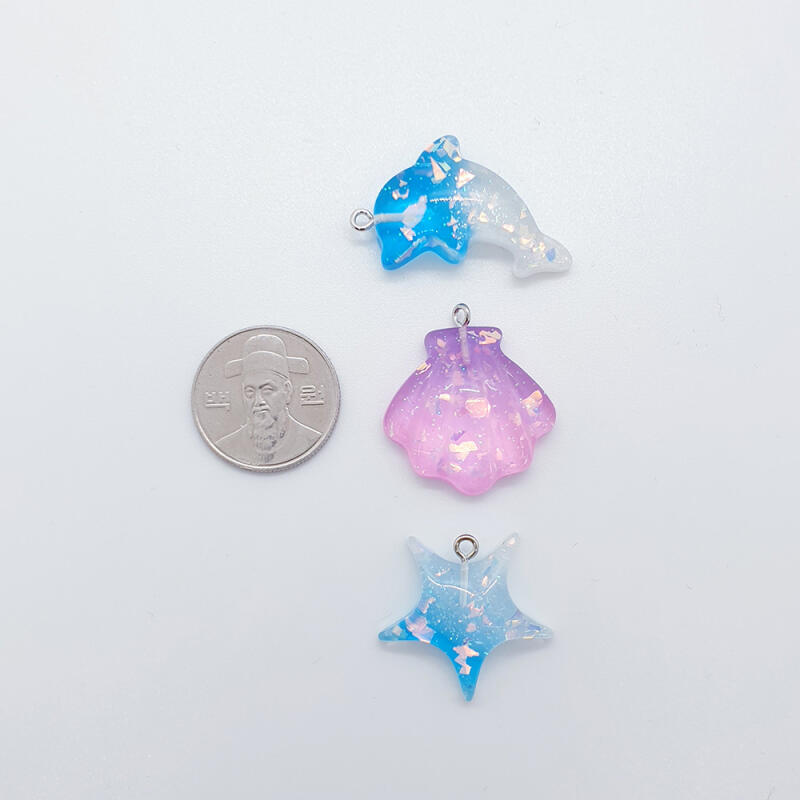 Marine dolphin shell starfish summer keychain phone strap