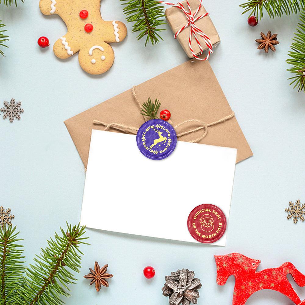 Merry Christmas Words Sealing Wax Stamp Bell Snowflake Wax Seal Stamp Head Christmas Eve for Christmas Invitations Envelope