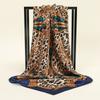 90*90cm Satin Silk Square Scarf Woman Fashion Kerchief Neck Head/Hair Scarves Bandana Handkerchief Leopard Print Chain Headscarf