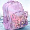 3-Piece Butterfly Pattern Girl's Backpack Set Student School Bag with Tote Pouch Waterproof Bookbags Kawaii Dreamy Schoolbag Set