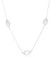 Kicky and Perky 925 Sterling Silver Oval Mother of Pearl Shell Station Chain Necklace Jewelry For Womens