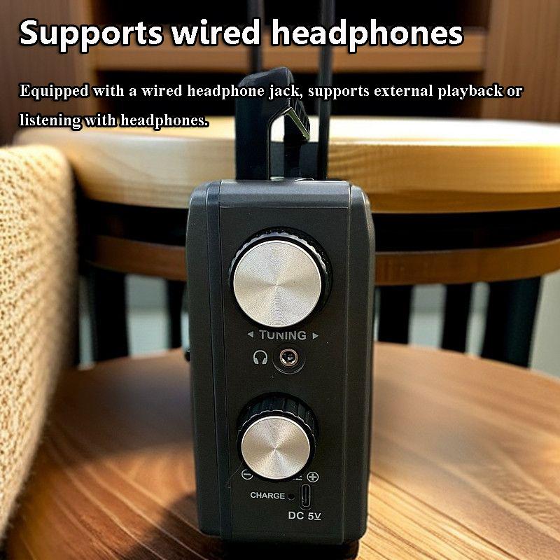 Portable Full Band Radio High Sensitivity FM AM SW Radios Receiver Built-in Speaker Retractable Antenna Support 3.5mm Headphones