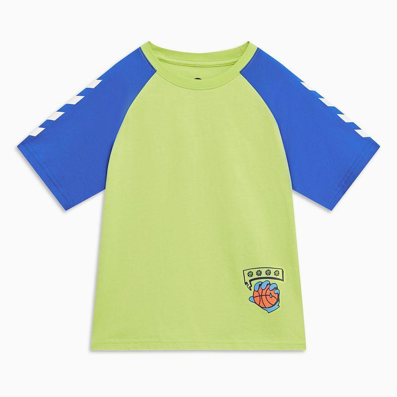Mqd Children s Clothing Boys  Summer New Style Pure Cotton Cartoon Raglan Sleeve Kidsren s Pullover Multi-Color Loose Short-Sleeved T-Shirt Tea Green 110