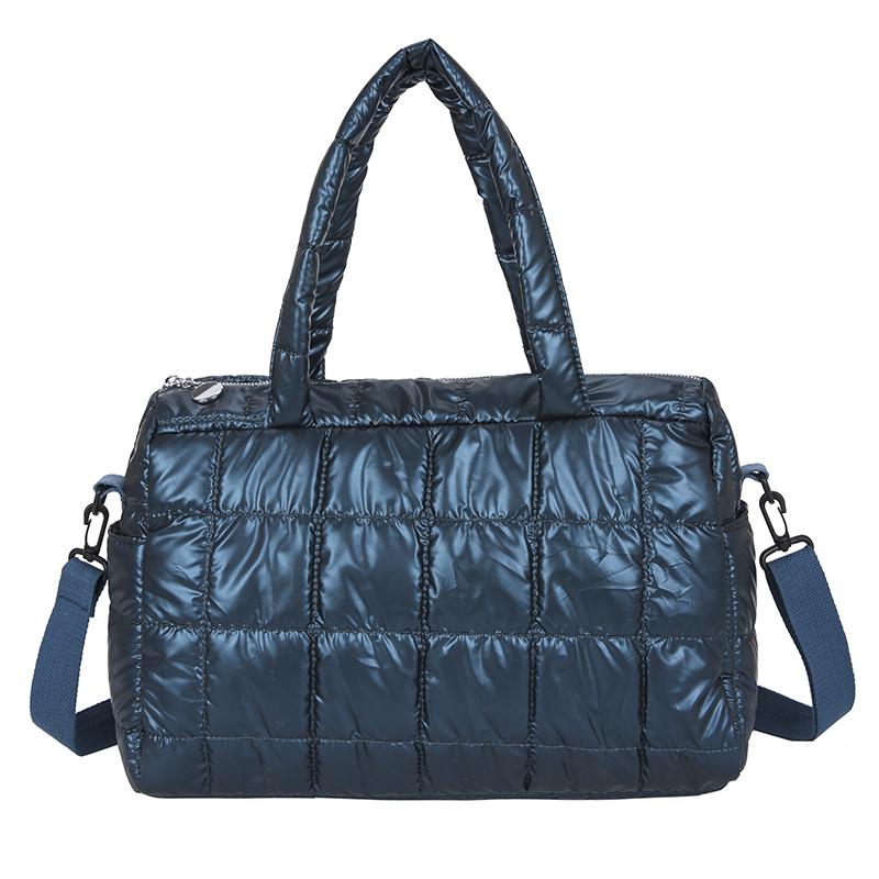 Fashionable Women's Tote Bag, Female Large Capacity Padded Shoulder Bag, Quilted Checkered Handbag, Down Messenger Bag