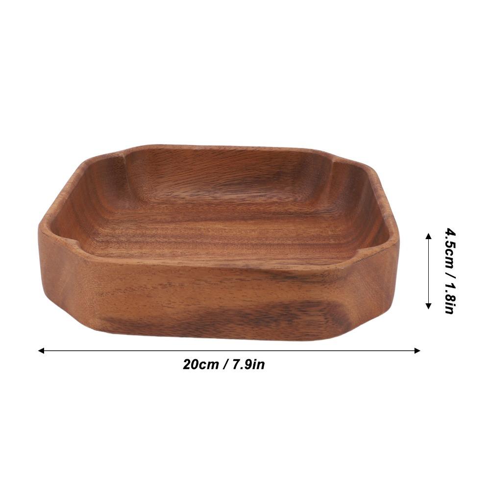 Wooden Food Serving Plate Smooth Fruit Tray Easy To Clean Salad Container  Home