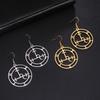 Dawapara Wheel of Hecate Pentagram Earrings Sigil of Lilith Moon Goddess Pentacle Symbol Stainless Steel Earrings Wiccan Jewelry