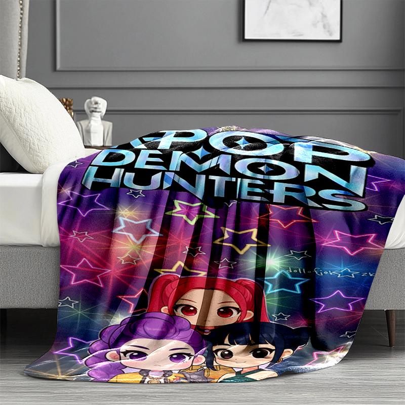 KPop Dämonenjäger Print Decke - Weich & Bequem, für Schlafzimmer, Reisen, Sofa, Heimdekoration - Geburtstags-Weihnachtsgeschenk für Freund