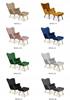 Scandinavian Armchair Luna with Footrest, Pouffe, Button, Family Meble, Grey Velvet