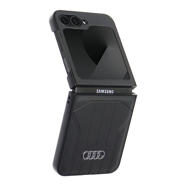 Audi Synthetic Leather Magsafe Z Flip6F741 Czarny/Black Hardcase Au-Tpupcflip6-Q5/D1-Bk