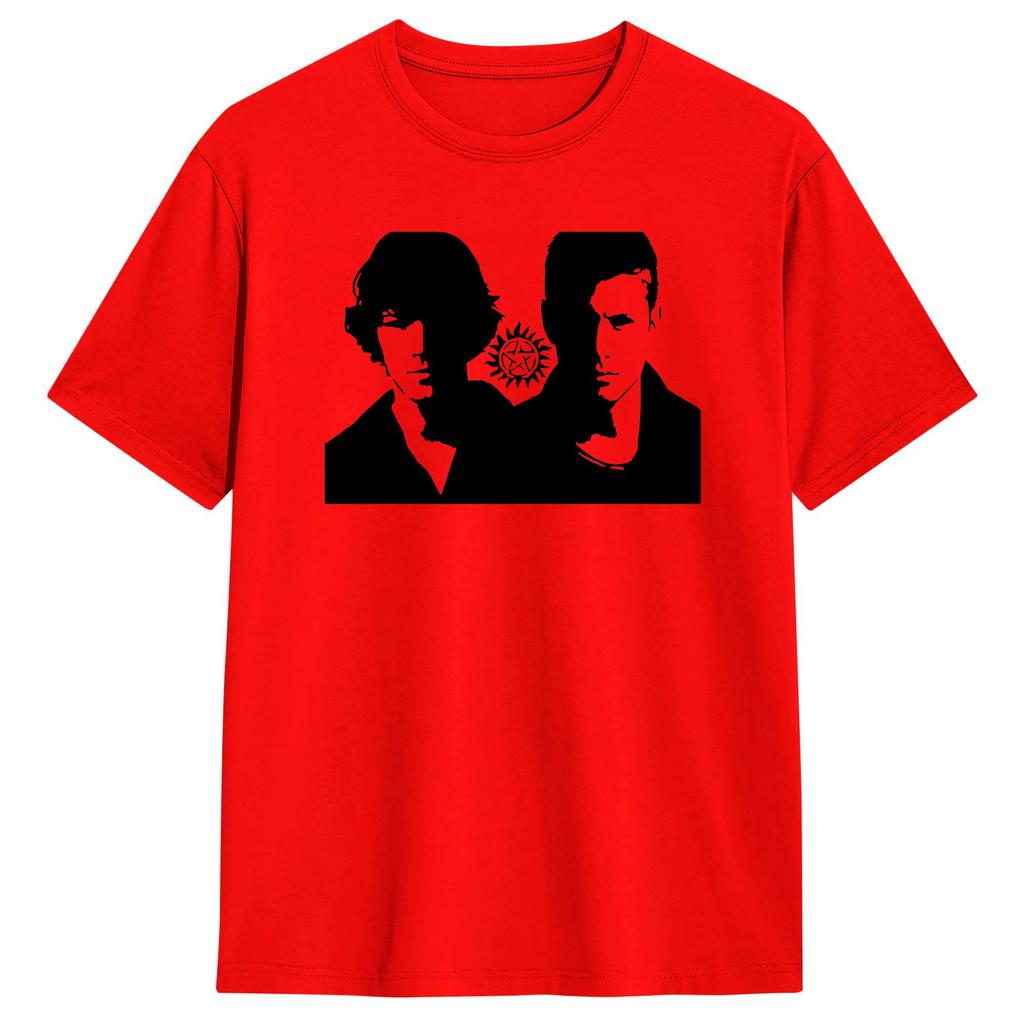 Hipster Dean and Sam Supernatural TShirt Unisex Crewneck 100 Cotton T Shirt Short Sleeve Tees Plus Size Clothing