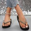 Ladies Shoes Fashion Pinch Toe Women's Flip Flops Hot Sale Crystal Beach Slippers Women Summer Plus Size Platform Wedge Sandals