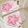 Flower Shaped Bath Mat Bathroom Super Absorbent Foot Mats Non-Slip Quick Dry Shower Pad Toilet Carpet Doormat Washable