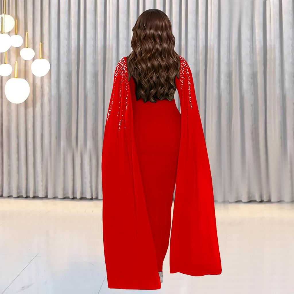 Elegantes europäisches & amerikanisches Mode-Abendkleid mit Hot-Drilling-Details für Damen