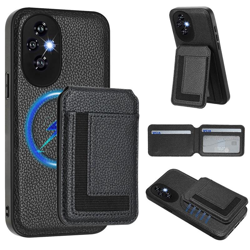 For Honor 200 400 Pro Magic 6 Lite X70i X8C X6B X7B X8B X9B Play8T Case Cover Card Holder Stand Coin Magnetic Wallet Supports Wireless Charging
