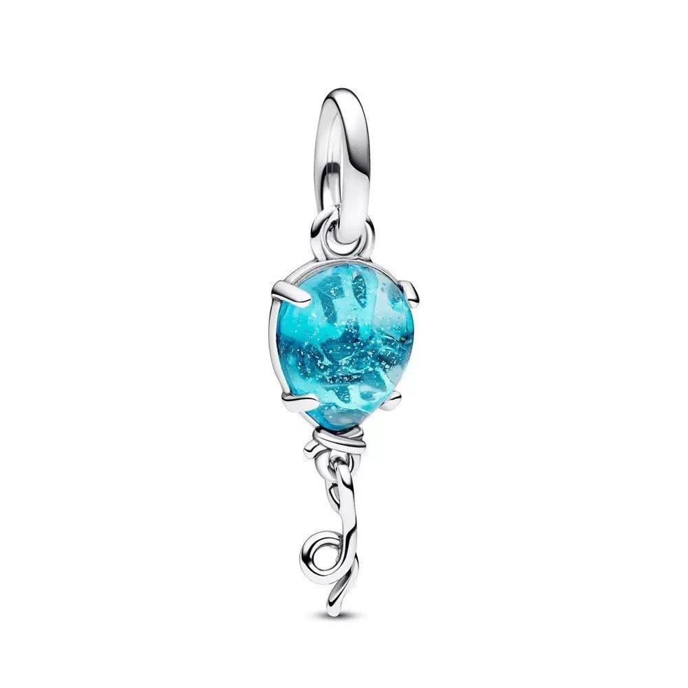 S925 Silver Creative Astronaut Drip Oil Pendant Earphone Bracelet Bead Accessories